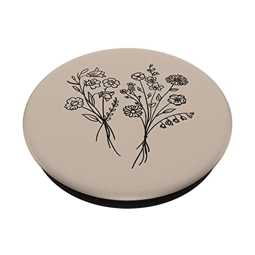 Wildflower Floral Flower Pattern Botanical Boho Beige PopSockets Swappable PopGrip