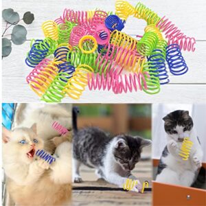 QUVOVID 10 Pack Cat Spring Toys for Indoor Cats to Kill Time and Keep Fit, Colorful Plastic Spring Coils Attract Cats to Swat, Bite, Hunt, Interactive Toys for Cats and Kittens