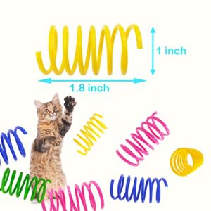 QUVOVID 10 Pack Cat Spring Toys for Indoor Cats to Kill Time and Keep Fit, Colorful Plastic Spring Coils Attract Cats to Swat, Bite, Hunt, Interactive Toys for Cats and Kittens