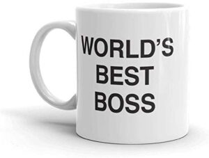 world's best boss mug, the office mug dunder mifflin 11 oz ceramic mug funny unique idea cup gift for office male female bosses coworkers