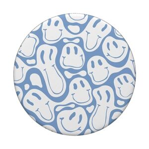 aesthetic trippy pastel liquid swirl dripping smile face PopSockets Standard PopGrip