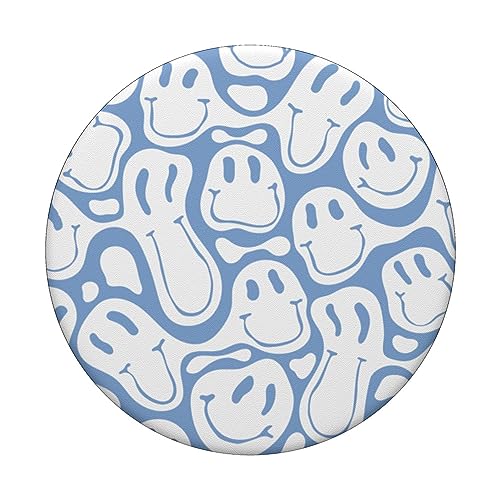 aesthetic trippy pastel liquid swirl dripping smile face PopSockets Standard PopGrip