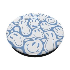 aesthetic trippy pastel liquid swirl dripping smile face PopSockets Standard PopGrip