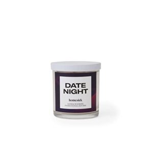 homesick premium scented candle, date night - scents of fig, cashmere, red currant, 7.5 oz, 30-35 hour burn, gifts, soy blend candle home decor, relaxing aromatherapy candle