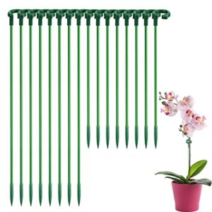 supking plant stakes,invisible plant support sticks with rings for indoor outdoor plants,16pcs plant support stakes suitable for potted plant flowers peony lily rose tomato (17"&11")