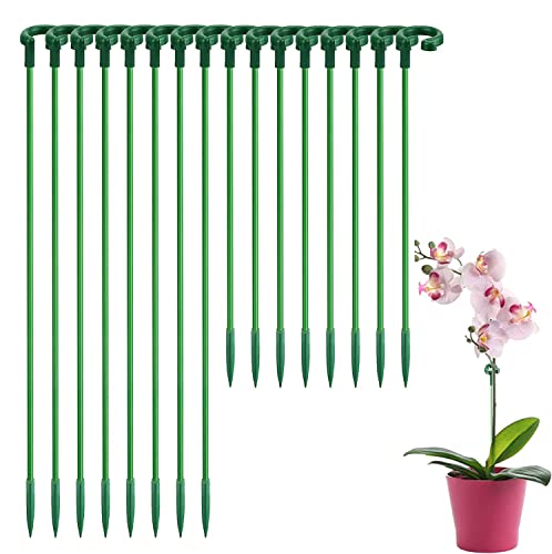 SupKing Plant Stakes,Invisible Plant Support Sticks with Rings for Indoor Outdoor Plants,16Pcs Plant Support Stakes Suitable for Potted Plant Flowers Peony Lily Rose Tomato (17"&11")