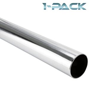 48" HEAVY DUTY Round Closet Rod | 32mm Diameter | Polished Chrome Clothes Pole | 1 Pack