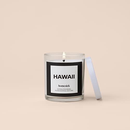 Homesick Premium Scented Candle, Hawaii - Scents of Pineapple, Coconut, 7.5 oz, 30-35 Hour Burn, Gifts, Soy Blend Candle Home Decor, Relaxing Aromatherapy Candle