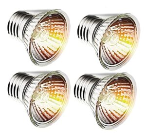 4-pack 50w uva+uvb bulbs | heat and light for reptiles and amphibian tanks, terrariums and cages | e27 lamp works with various lamp fixtures