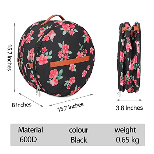 Tuferia Hat Box - Round Hat Storage Box with Dustproof Lid - Travel Hat Bag for Women and Men - Travel Hat Storage Container Suitable for Large Round Hats - (15.7) x (15.7) x (8) inches