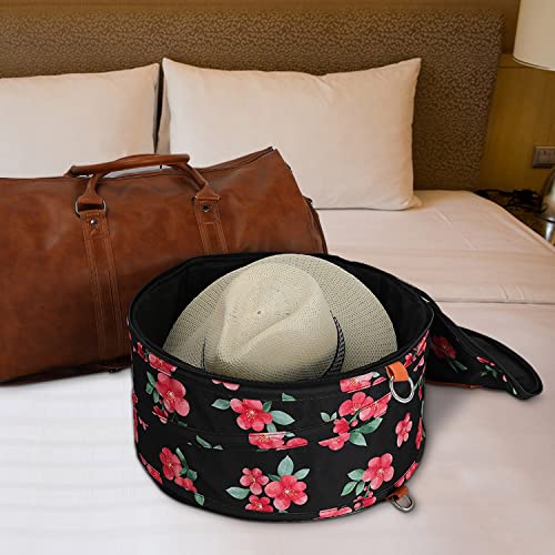 Tuferia Hat Box - Round Hat Storage Box with Dustproof Lid - Travel Hat Bag for Women and Men - Travel Hat Storage Container Suitable for Large Round Hats - (15.7) x (15.7) x (8) inches