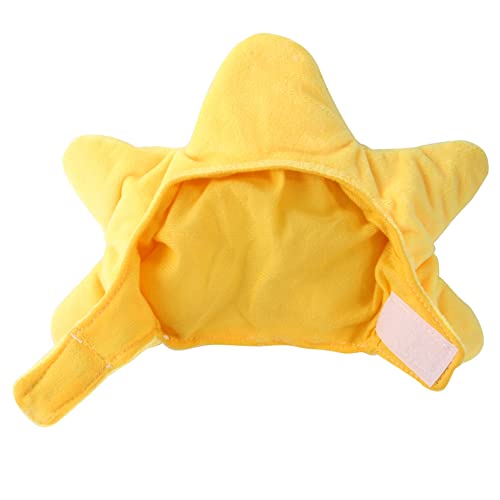 ANIAC Funny Cat Hat Yellow Starfish Small Dogs Cap Soft Star Shaped Puppy Headgear Halloween Pet Costume Warm Head Accessories for Rabbits Kitten Small Dogs (A)