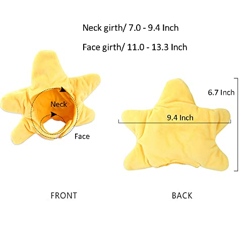 ANIAC Funny Cat Hat Yellow Starfish Small Dogs Cap Soft Star Shaped Puppy Headgear Halloween Pet Costume Warm Head Accessories for Rabbits Kitten Small Dogs (A)