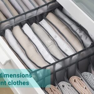 IrbingNii Clothes Organizer for Wardrobe Closet Jeans Pants Organizer Foldable Drawer Clothes Compartment Storage Box(Grey)