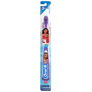 oral-b princess toothbrush for little girls, children 3+, extra soft, moana characters - 1 count