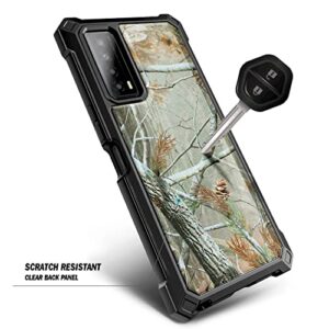 NZND Case for TCL Stylus 5G with Tempered Glass Screen Protector, Full-Body Protective Shockproof Rugged Bumper Cover, Impact Resist Durable Phone Case (Camo)