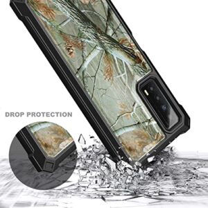 NZND Case for TCL Stylus 5G with Tempered Glass Screen Protector, Full-Body Protective Shockproof Rugged Bumper Cover, Impact Resist Durable Phone Case (Camo)