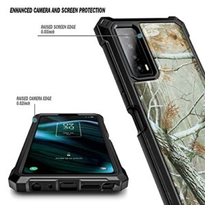 NZND Case for TCL Stylus 5G with Tempered Glass Screen Protector, Full-Body Protective Shockproof Rugged Bumper Cover, Impact Resist Durable Phone Case (Camo)