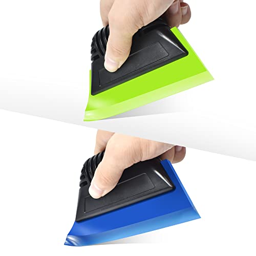 REEVAA Small Squeegee Window Tint Rubber Squeegee, Non-Slip Handy Tint Squeegee PPF Squeegee for Auto Window Tinting Car Windshield, Household Shower Squeegee,Mirror,Glass Door Window Cleaning - 2PCS