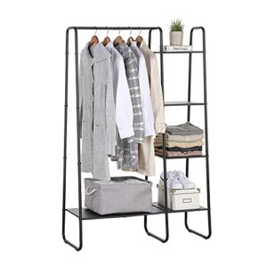 sunnypoint freestanding clothes garment and accessories, organizer closet rack (blk)