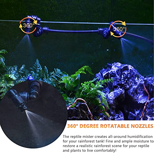 FOUDOUR Reptile Humidifiers Misting System for Reptile Terrariums Rainforest Sprayer Reptile Fogger with Timing Controller for Reptiles/Chameleons/Herbs