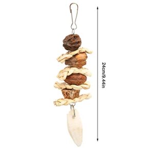 Zerodis Corn Leaf Nut Chew Toy,Bird Chewing Toy Bird Cage Gnawing Toy with Stainless Steel Hook Corn Leaf Nut