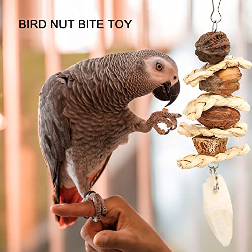 Zerodis Corn Leaf Nut Chew Toy,Bird Chewing Toy Bird Cage Gnawing Toy with Stainless Steel Hook Corn Leaf Nut