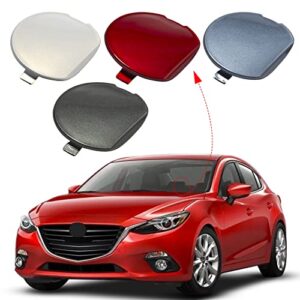 front bumper tow hook cover towing eye cap fit for mazda 3 axela 2014 2015 2016 bhn1-50-a11-bb bhn150a11bb (red, left driver side) xinpinsai