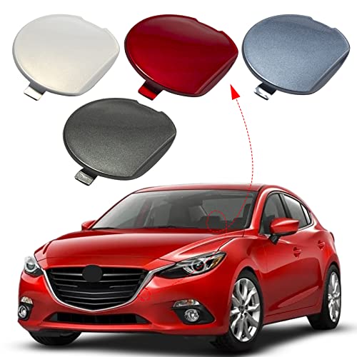 Front Bumper Tow Hook Cover Towing Eye Cap Fit for Mazda 3 Axela 2014 2015 2016 BHN1-50-A11-BB BHN150A11BB (Red, Left Driver Side) Xinpinsai