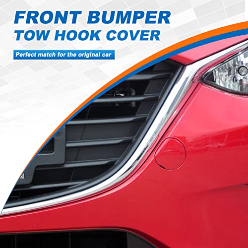Front Bumper Tow Hook Cover Towing Eye Cap Fit for Mazda 3 Axela 2014 2015 2016 BHN1-50-A11-BB BHN150A11BB (Red, Left Driver Side) Xinpinsai