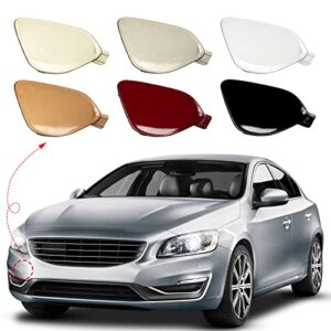 front bumper tow hook cover towing eye cap fit for volvo s60 s60l v60 2014 2015 2016 2017 2018 39820294 31323839 (white, right passenger side) xinpinsai