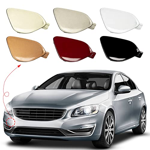 Front Bumper Tow Hook Cover Towing Eye Cap Fit for Volvo S60 S60L V60 2014 2015 2016 2017 2018 39820294 31323839 (White, Right Passenger Side) Xinpinsai