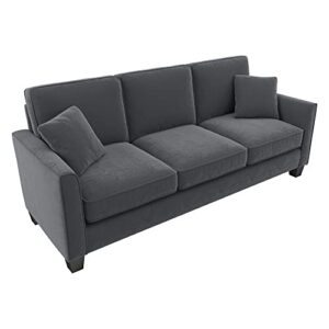bush furniture flare sofa, 85w, dark gray microsuede