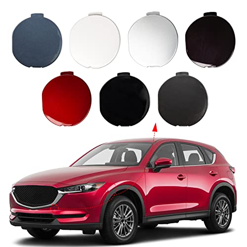 Front Bumper Tow Hook Cover Towing Eye Cap Fit for Mazda CX-5 2017 2018 2019 2020 2021 KB8A50A11 KB8A50A11BBB (Red, Left Driver Side) Xinpinsai