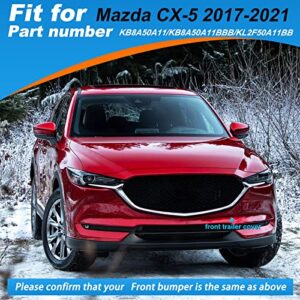 Front Bumper Tow Hook Cover Towing Eye Cap Fit for Mazda CX-5 2017 2018 2019 2020 2021 KB8A50A11 KB8A50A11BBB (Red, Left Driver Side) Xinpinsai