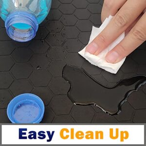 Under Sink Mat,34" x 22" Under Sink Mats for Kitchen Waterproof,Silicone Under Sink Liner with Drain Hole,Flexible Under Sink Drip Tray,Under The Sink Cabinet Protector Mat for Drip Leak Spill-Black