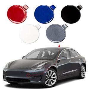 front bumper tow hook cover towing eye cap fit for tesla model 3 2017 2018 2019 108417300e 1084173-00-e (red, left driver side) xinpinsai
