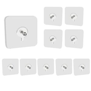 jiqgozban adhesive hooks kitchen bathroom wall hooks, heavy duty 13lb(max) nail free sticky picture hangers, stainless hooks reusable utility towel bath ceiling hooks 10 packs