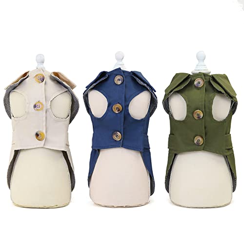 BDYJY Pet Clothes for Small Dogs Male Designer Look Dog Clothes Autumn and Winter European and American Style Clothing Accessories Pet Clothes for Medium Dogs Easter (Khaki, L)