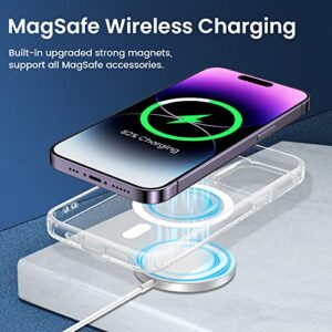 VEGO Case for iPhone 14 Pro Max 5G 2022, Magnetic Case with Built-in Strong Magnets, [Yellow Resistant] Clear Slim Soft TPU Shockproof Case for iPhone 14 Pro Max 6.7" - Clear