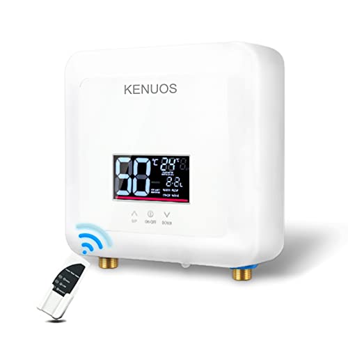 KENUOS 5500W 110V Electric Tankless Constant Temperature Instant Hot Water Heater with Remote Control, Digital Display ,On Demand Hot Water for Home Kitchen Indoor