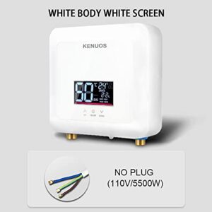 KENUOS 5500W 110V Electric Tankless Constant Temperature Instant Hot Water Heater with Remote Control, Digital Display ,On Demand Hot Water for Home Kitchen Indoor