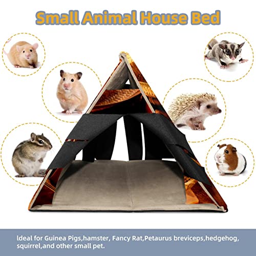 enheng Small Pet Hideout Unique Fishing Gear Hamster House Guinea Pig Playhouse for Dwarf Rabbits Hedgehogs Chinchillas