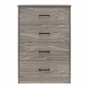 ameriwood home edgewater dresser, 4 drawer, grey oak