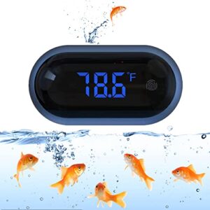 aquarium thermometer, digital fish tank thermometer with stick-on high precision sensor to ±0.18°f, wireless thermometer tank accessories for fish axolotl turtle tank and other reptiles