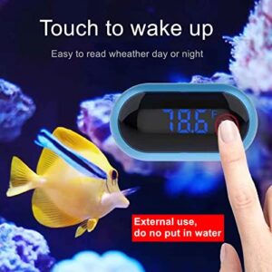 Aquarium Thermometer, Digital Fish Tank Thermometer with Stick-on High Precision Sensor to ±0.18°F, Wireless Thermometer Tank Accessories for Fish Axolotl Turtle Tank and Other Reptiles