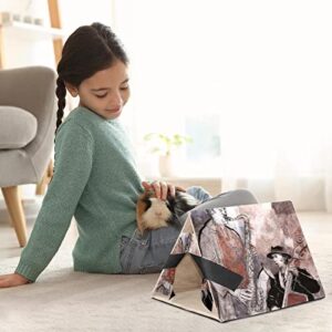 enheng Small Pet Hideout Trumpets Instruments Art Painting Hamster House Guinea Pig Playhouse for Dwarf Rabbits Hedgehogs Chinchillas