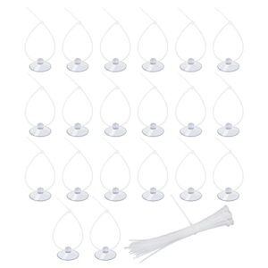 aquaneat 20 pack suction cups with 40/100 zip ties for aquarium fish tank decoration moss shrimp nest (20 pack with 40 zip ties)