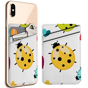 diascia pack of 2 - cellphone stick on leather cardholder ( color ladybug pattern pattern ) id credit card pouch wallet pocket sleeve