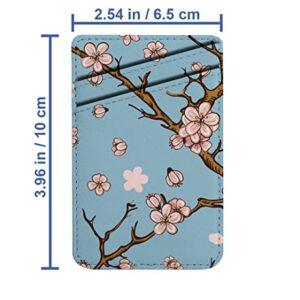 Diascia Pack of 2 - Cellphone Stick on Leather Cardholder ( Cherry Blossom Sakura Pattern Pattern ) ID Credit Card Pouch Wallet Pocket Sleeve